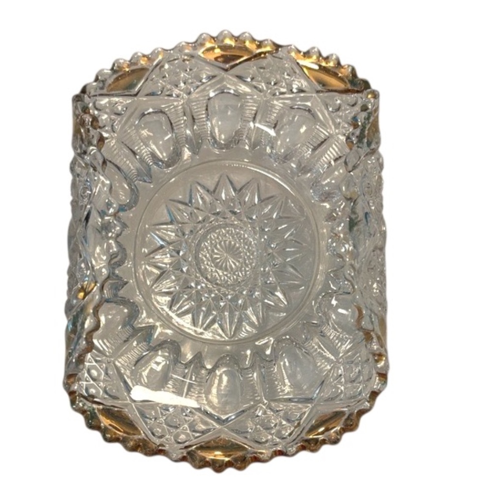 VNT Duncan & Miller Ladders & Diamonds Gold Trimmed Bonbon or Candy Dish